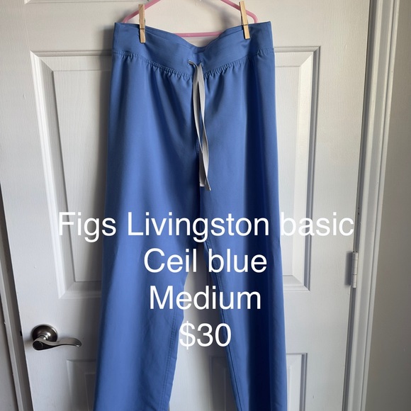 Figs Livingston Basic Ceil Blue Pants - Picture 1 of 1